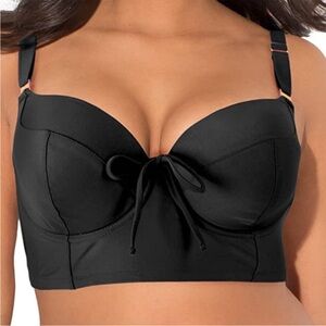 Smart & Sexy Underwire Push Up Bikini Top Swim Swimwear Swimsuit Black Size 38D